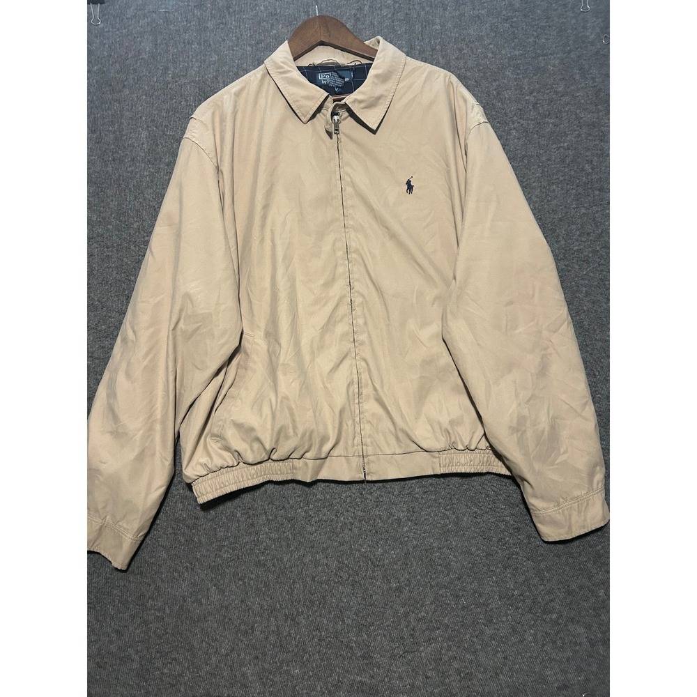 Polo by ralph lauren bomber jacket harrington tan size 2XL full zip vintage